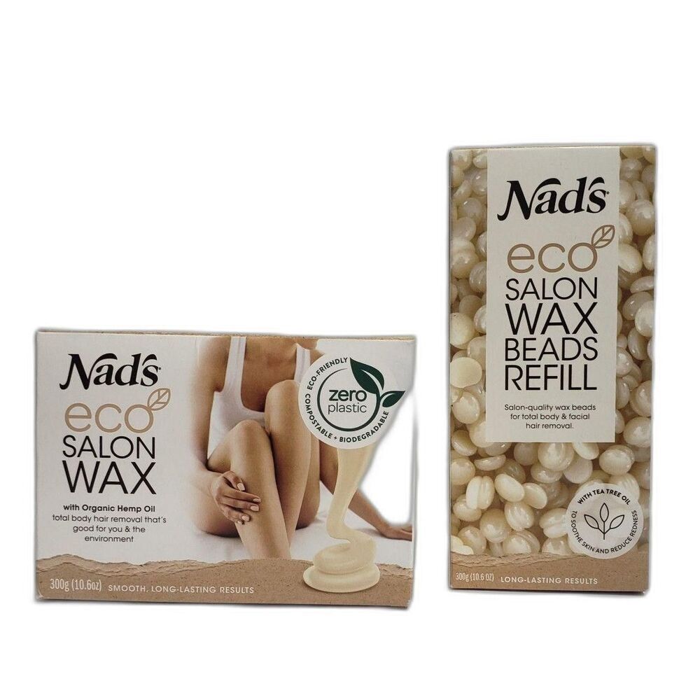 Nad's Eco Salon Wax 300g Wax Kit + Salon Wax Beads Refill 380g Hair Removal Set